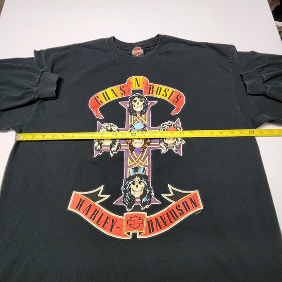 RARE Guns N Roses x Harley Davidson Long Sleeve Shirt XL Bravado Licensed - Picture 7 of 9